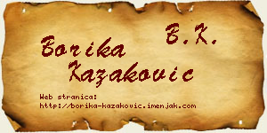 Borika Kazaković vizit kartica